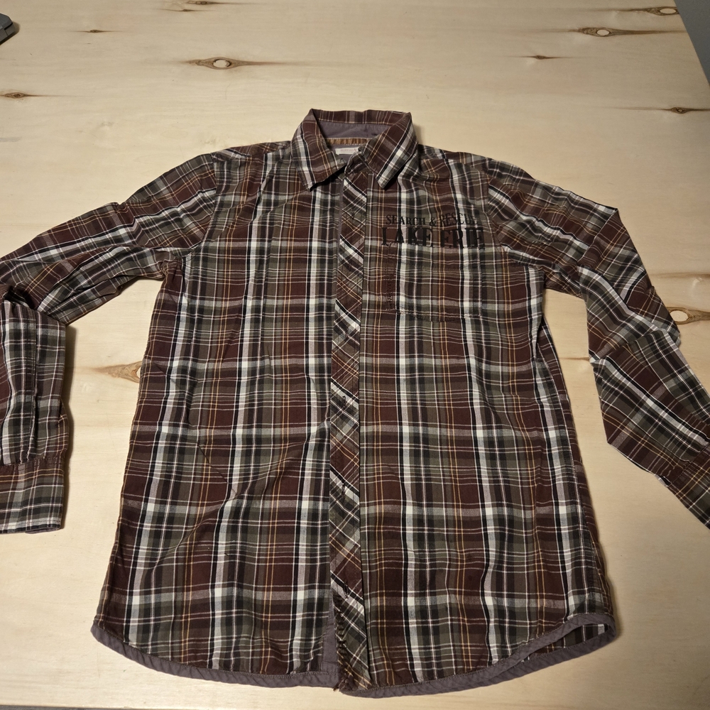 Buffalo Plaid Shirt in Brown and White